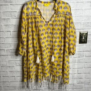 Roberta Roller Rabbit tunic cover up tassel trim